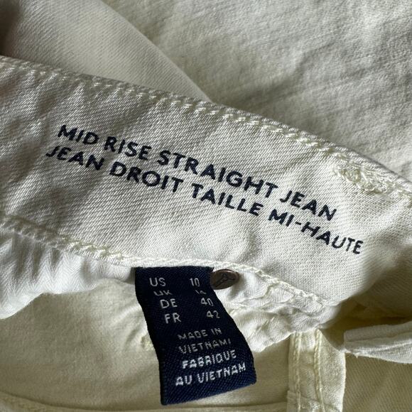 Lands’ End Mid Rise Staight Jean Cream Size 10 Off White Casual Neutral Ivory - Picture 10 of 10